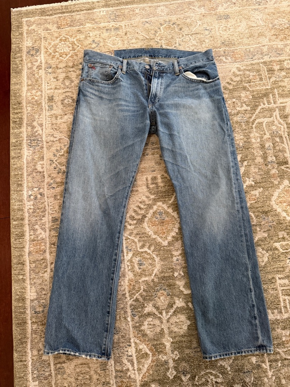 Ralph Lauren Men's Straight Jeans in Light Blue Denim